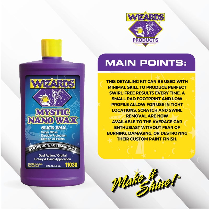 ويزاردز ملمع شمع السيارة نانو ميستيك من ويزاردز - يحمي ويوفر لمعانًا ونعومة فائقة - آمن لجميع أنواع الطلاء والأنواع الشفافة - مركب تلميع السيارات - للاستخدام الآلي واليدوي - 32 أونصة - Image 4